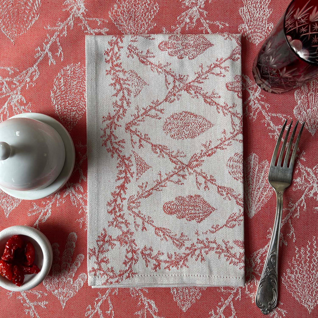 Red Heirloom Napkin or Hand towels set of 4