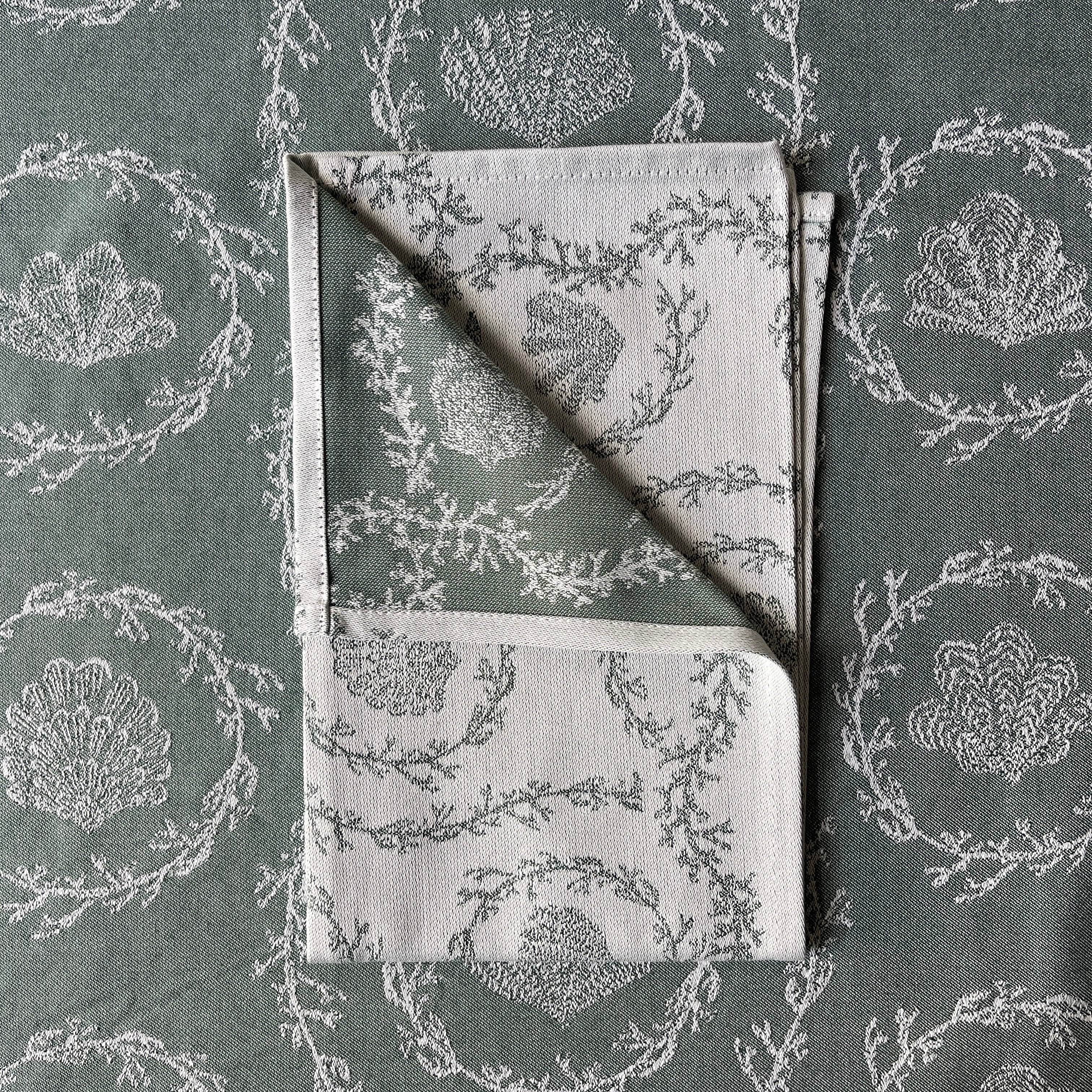 Green Heirloom Napkin or Hand towels set of 4