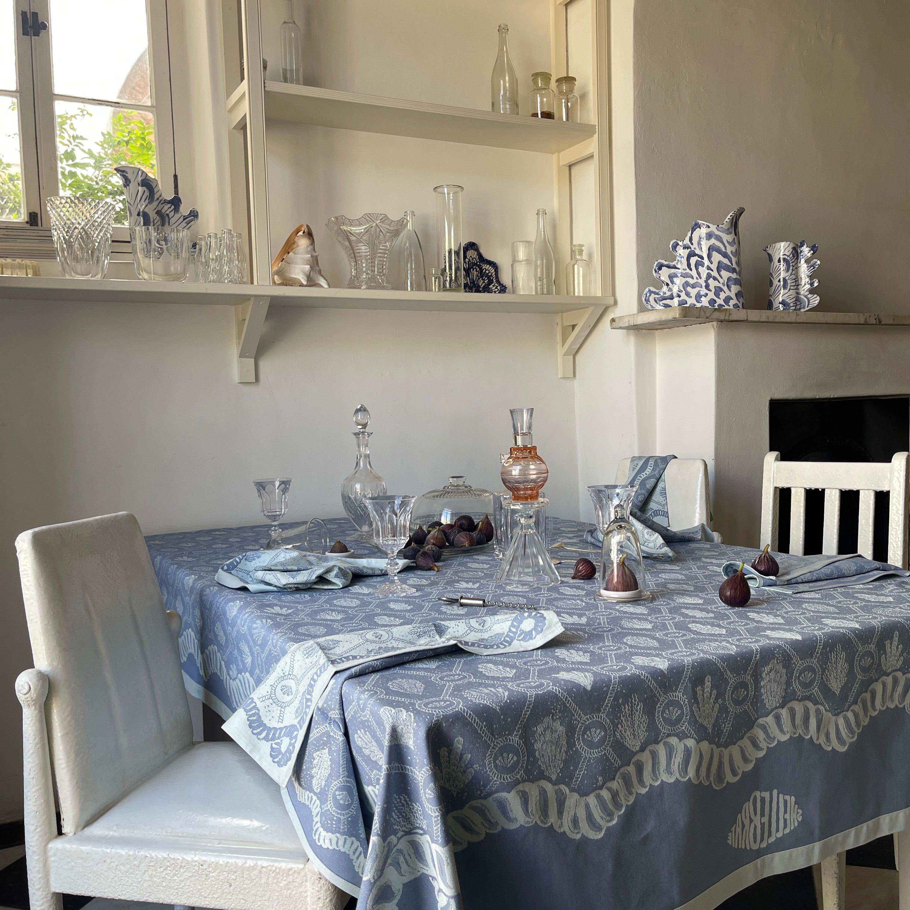 Blue 8 Seater Heirloom Tablecloth