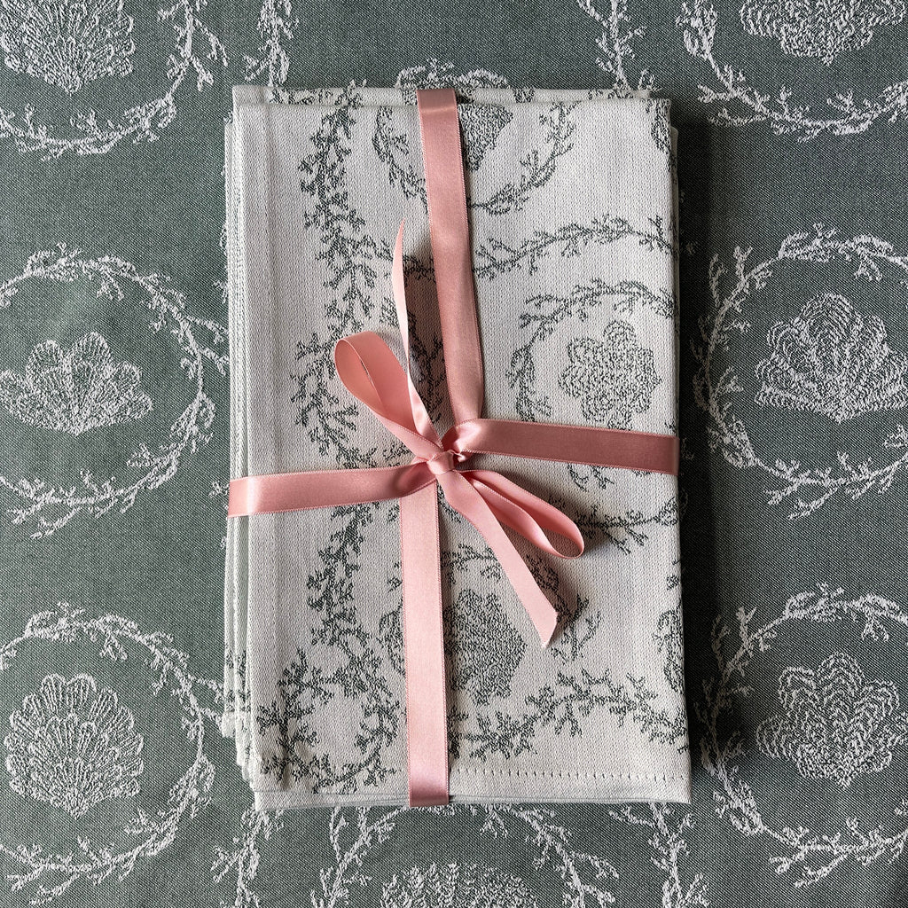 Green Heirloom Napkin or Hand towels set of 4