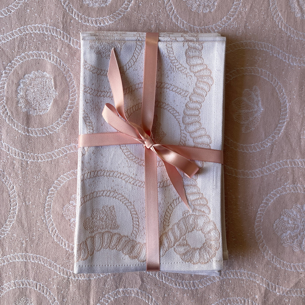 Dusty Pink Heirloom Napkin or Hand towels set of 4