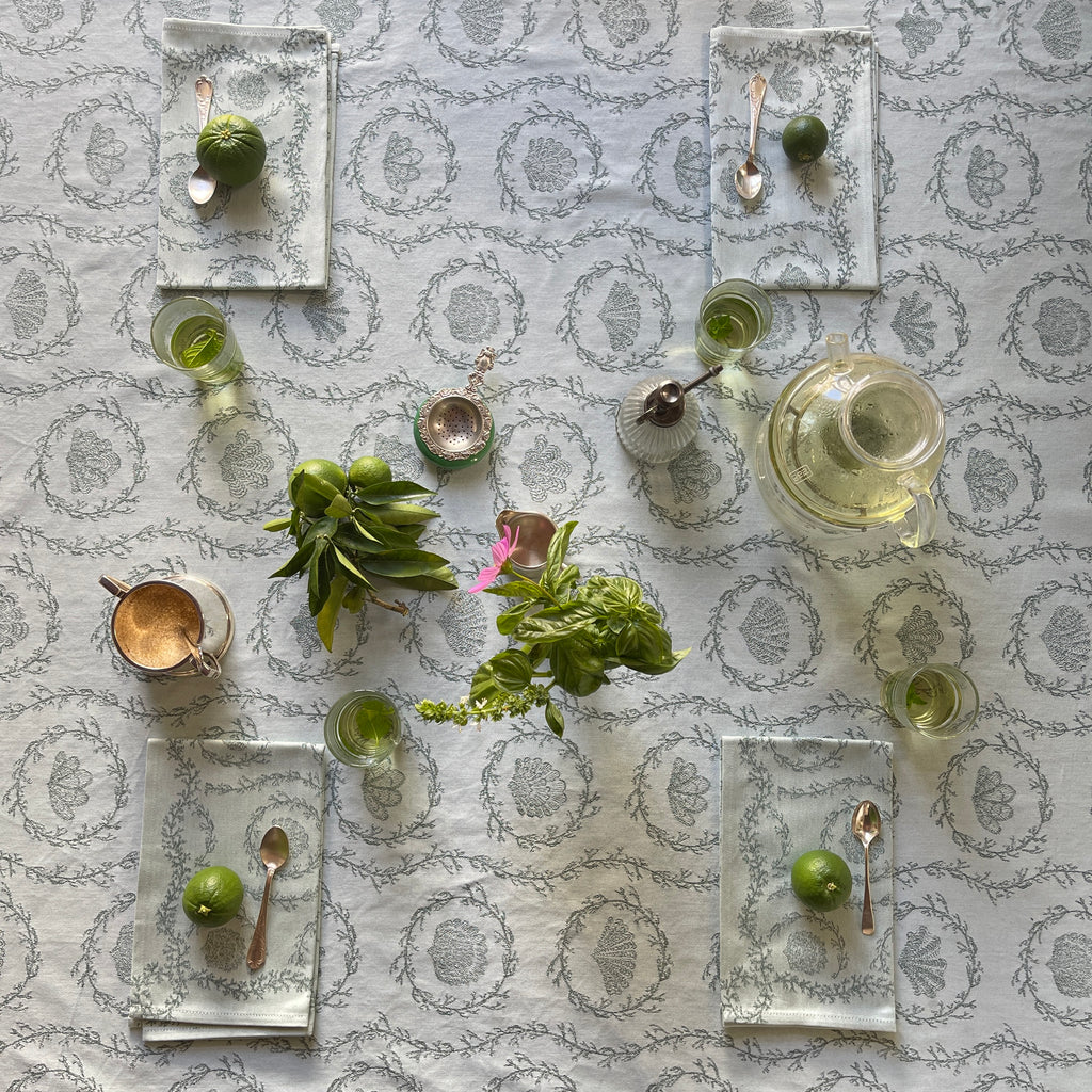 Green 8 Seater Heirloom table cloth