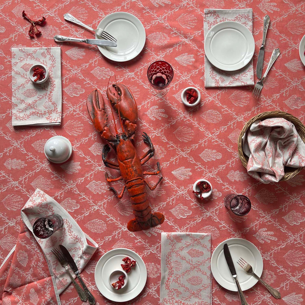 Red 8 Seater Heirloom table cloth