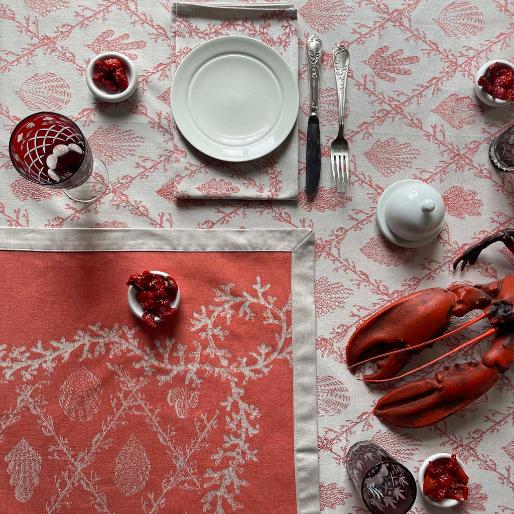 Red 8 Seater Heirloom table cloth