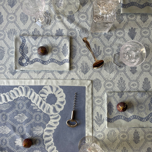 Blue 8 Seater Heirloom Tablecloth