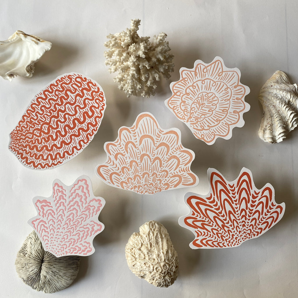 Coral A5 Postcard set of 5