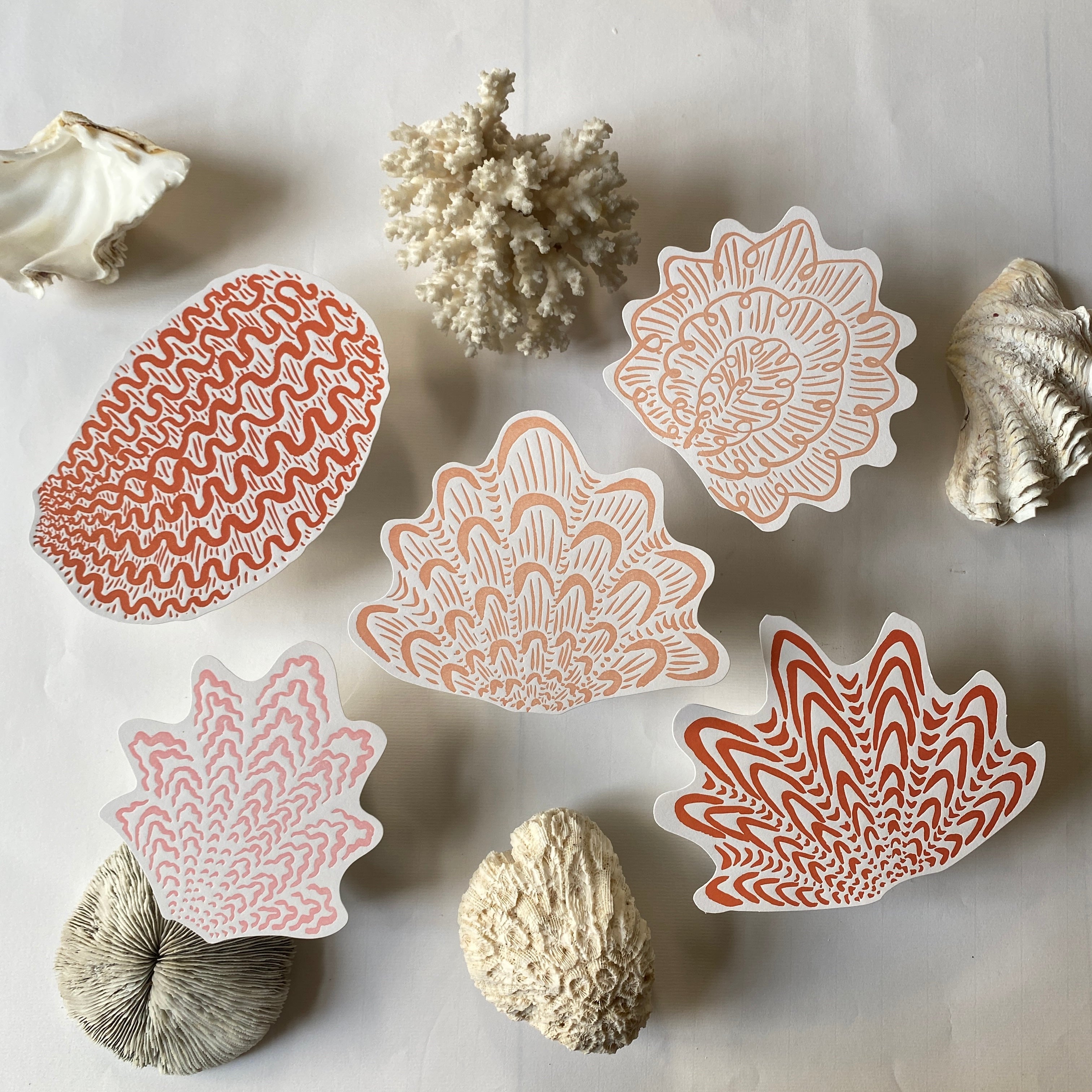 Coral A5 Postcard set of 5