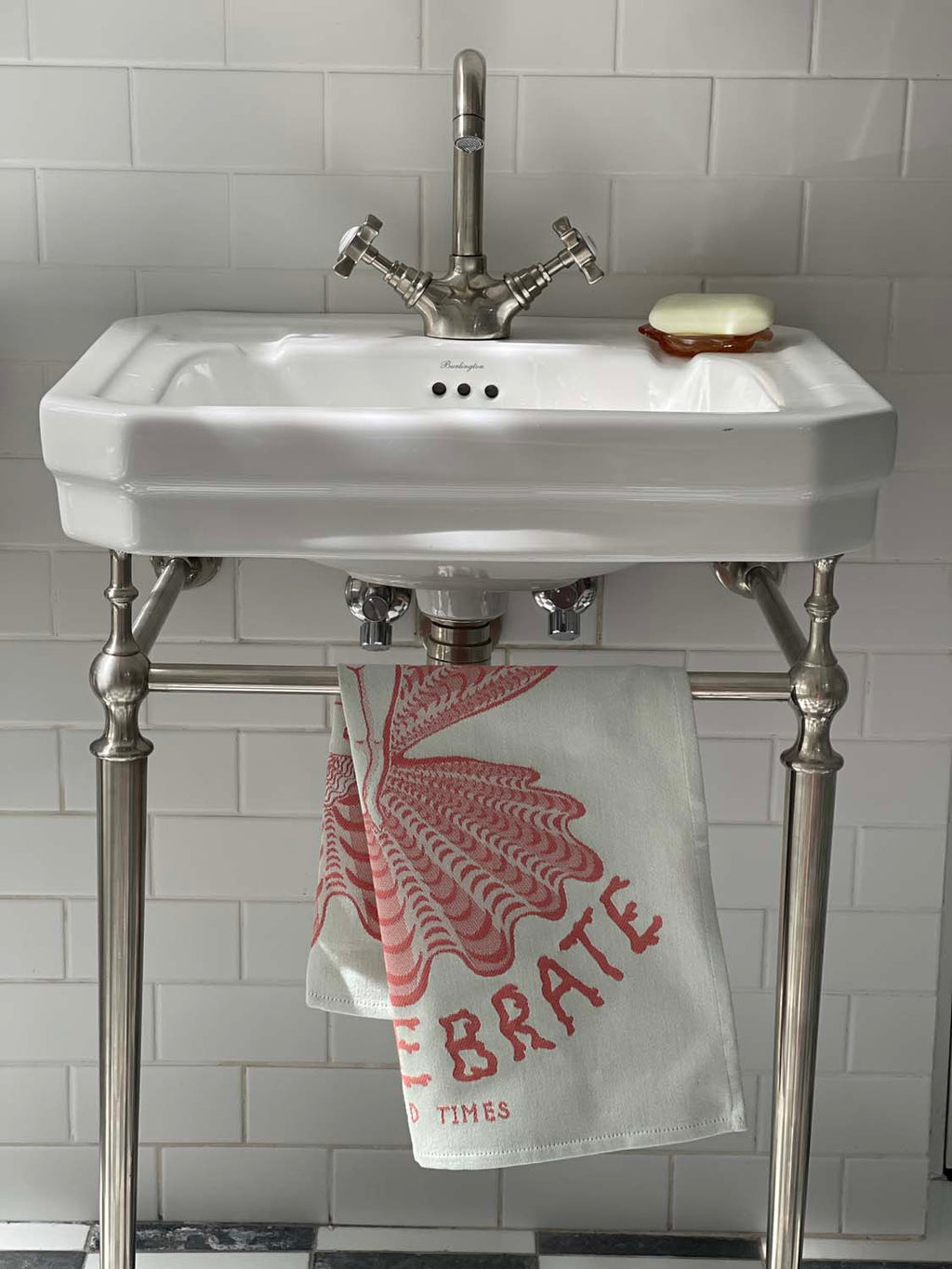 Light Coral Venus Jacquard Tea Towel
