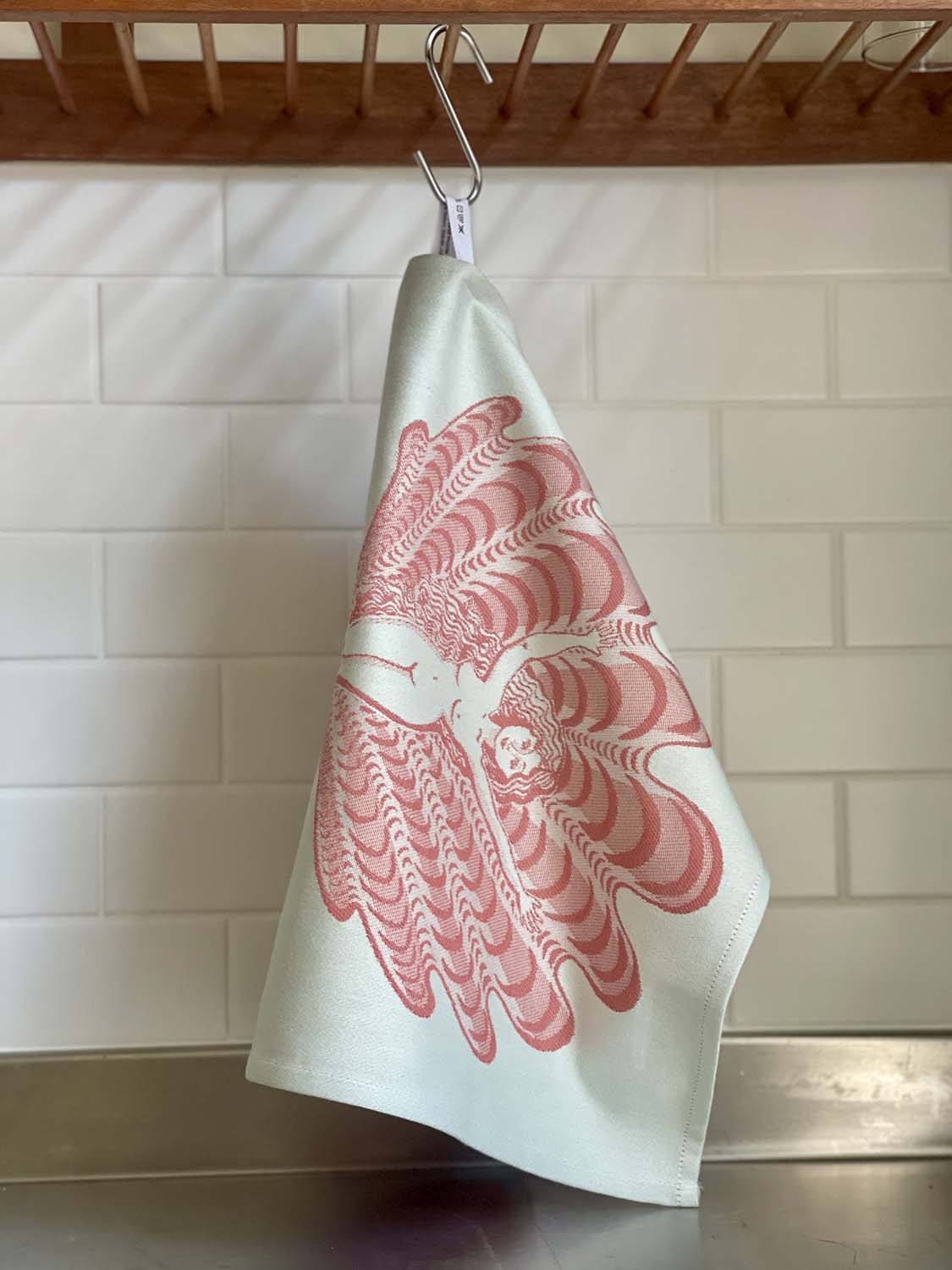 Light Coral Venus Jacquard Tea Towel