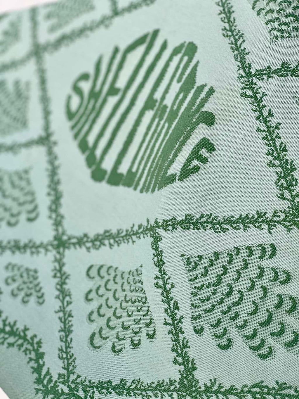 Green Coral Trellis Jacquard Tea Towel