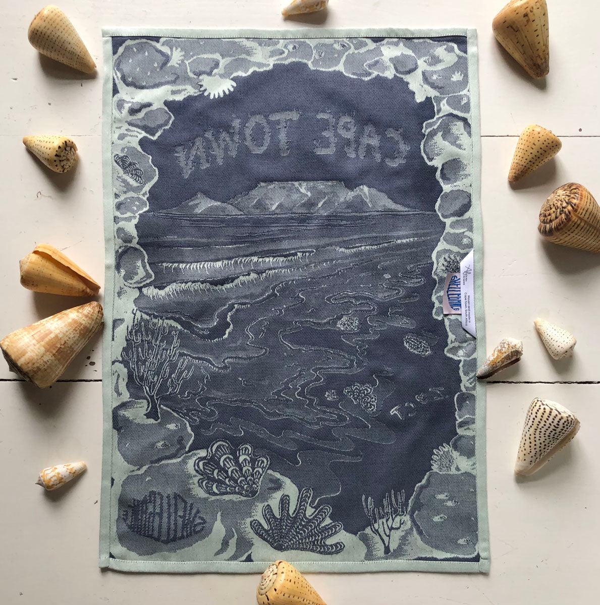 Cape Town Shell Beach Jacquard Tea Towel