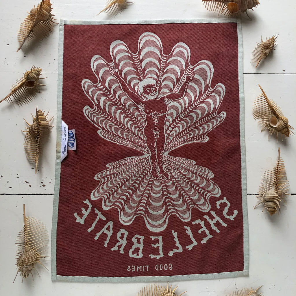 Burgundy (male) Venus Jacquard Tea Towel