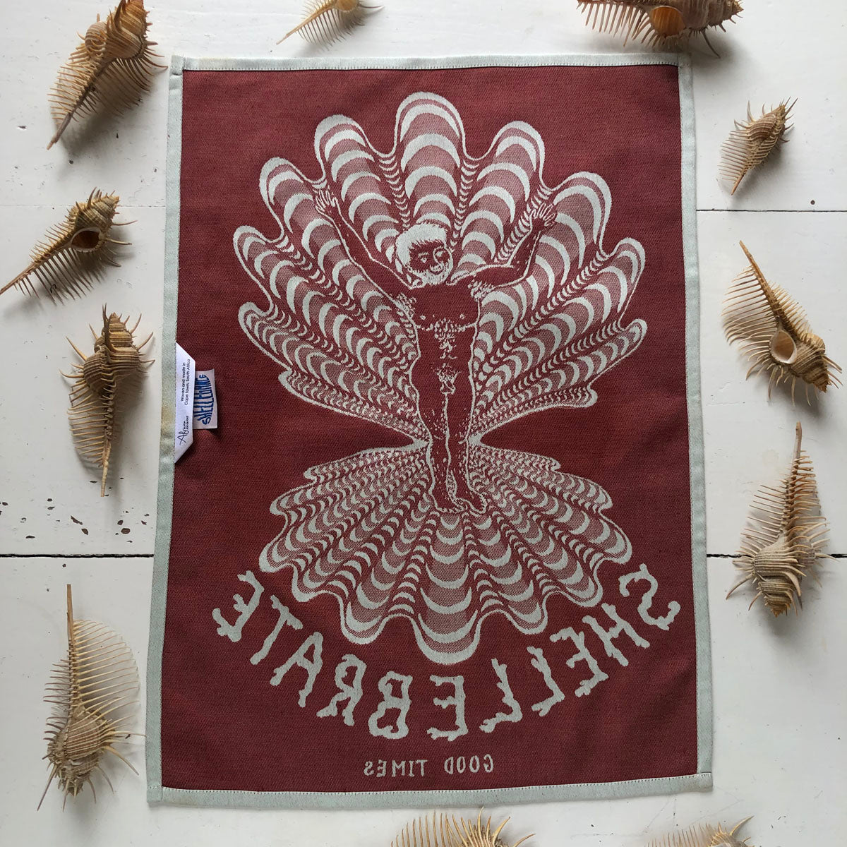 Burgundy (male) Venus Jacquard Tea Towel