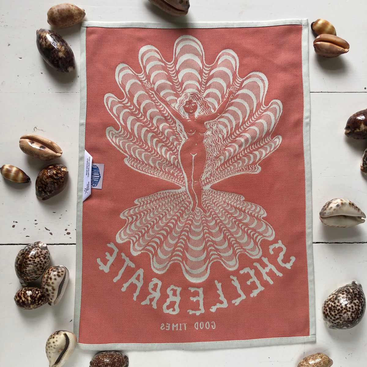 Light Coral Venus Jacquard Tea Towel