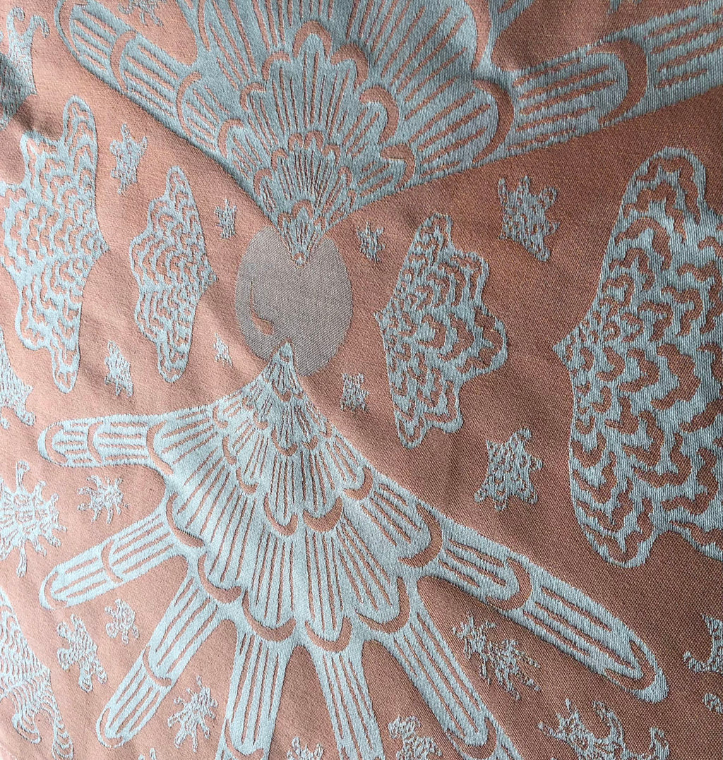 Coral Shell Burst Jacquard Tea Towel