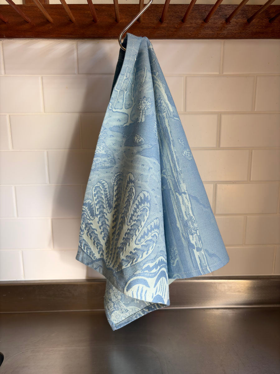 Blue Rockpool Jacquard Tea Towel