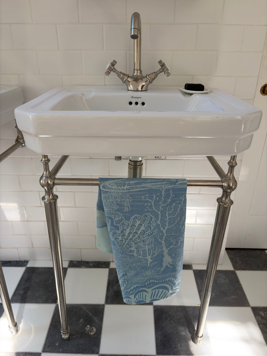 Blue Rockpool Jacquard Tea Towel