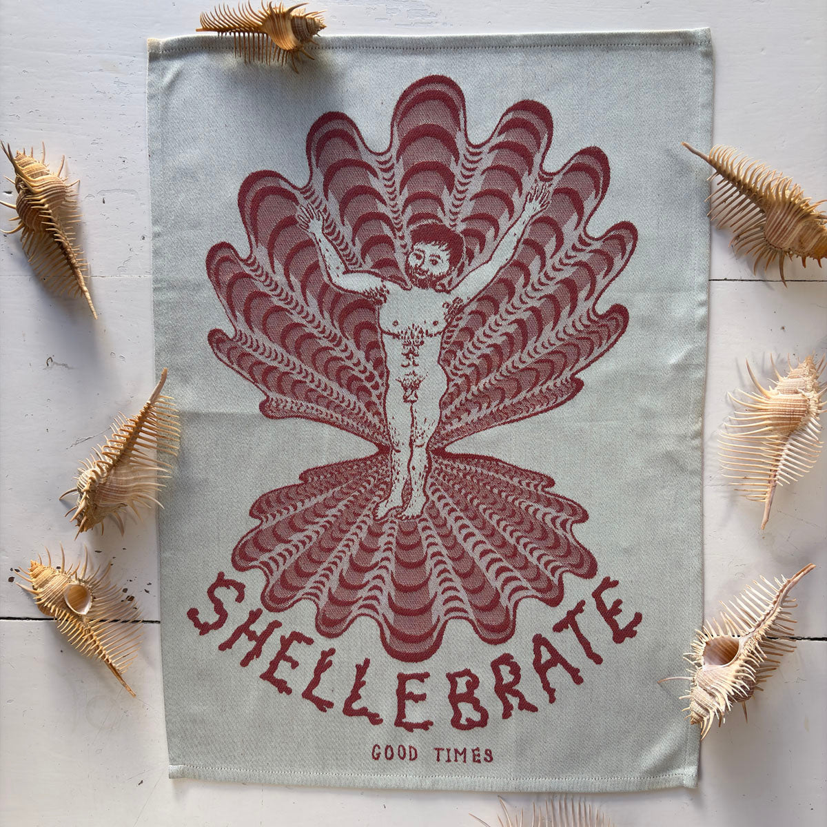 Burgundy (male) Venus Jacquard Tea Towel