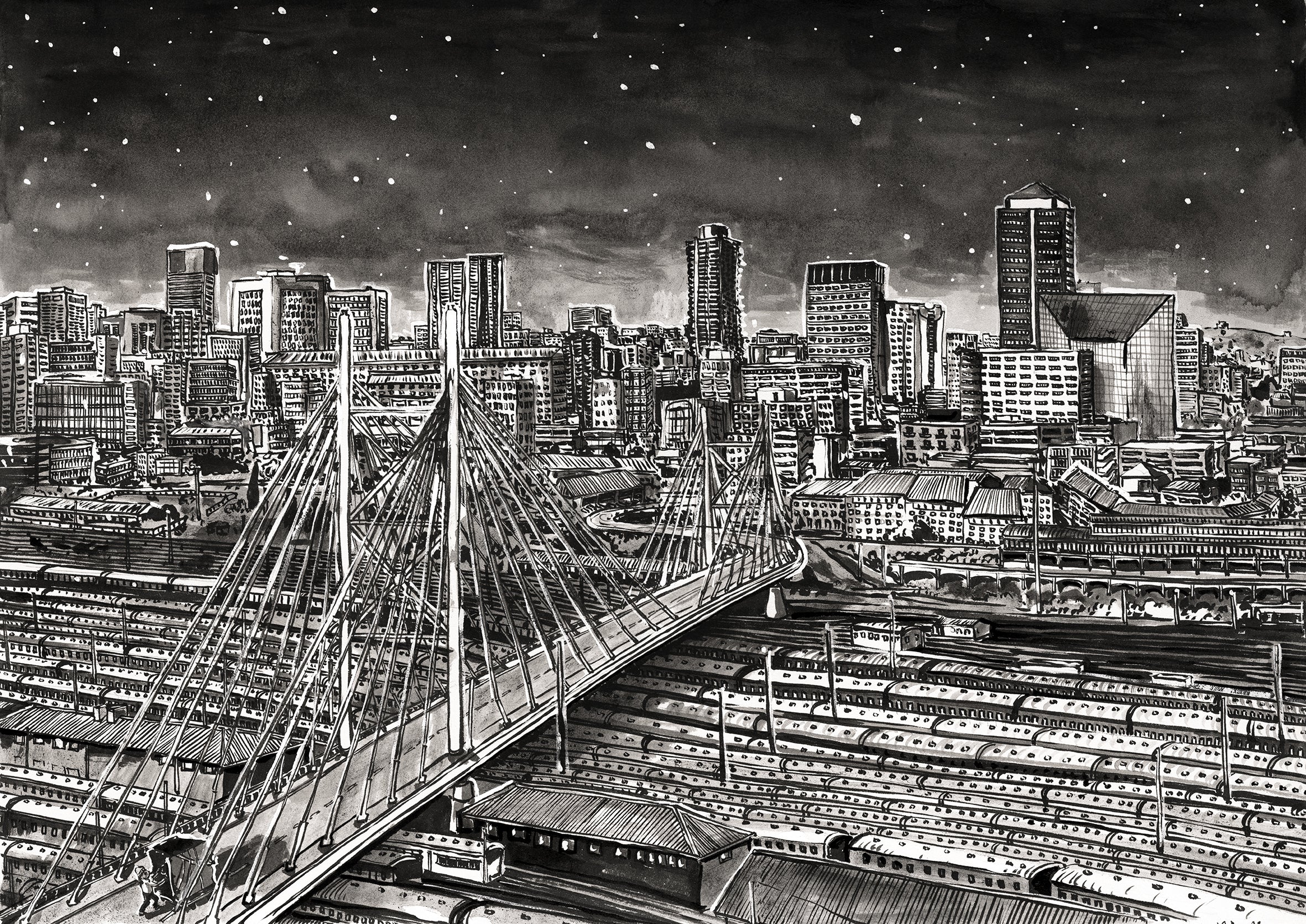 Mandela Bridge by Night