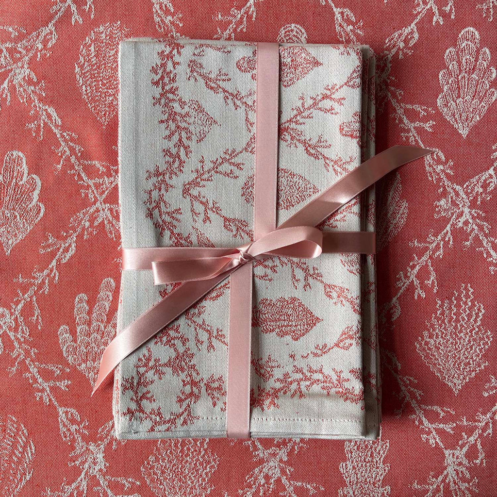 Red Heirloom Napkin or Hand towels set of 4