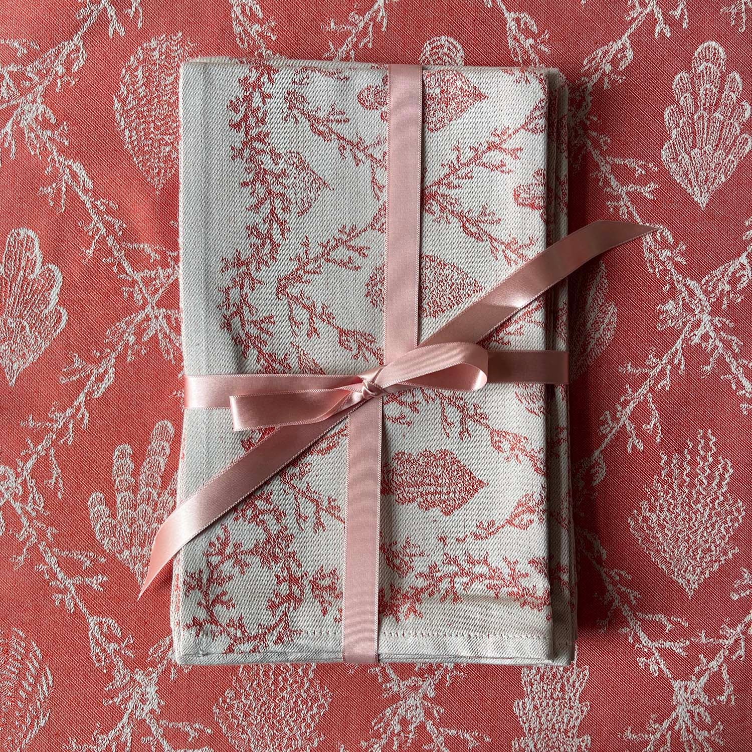 Red Heirloom Napkin or Hand towels set of 4