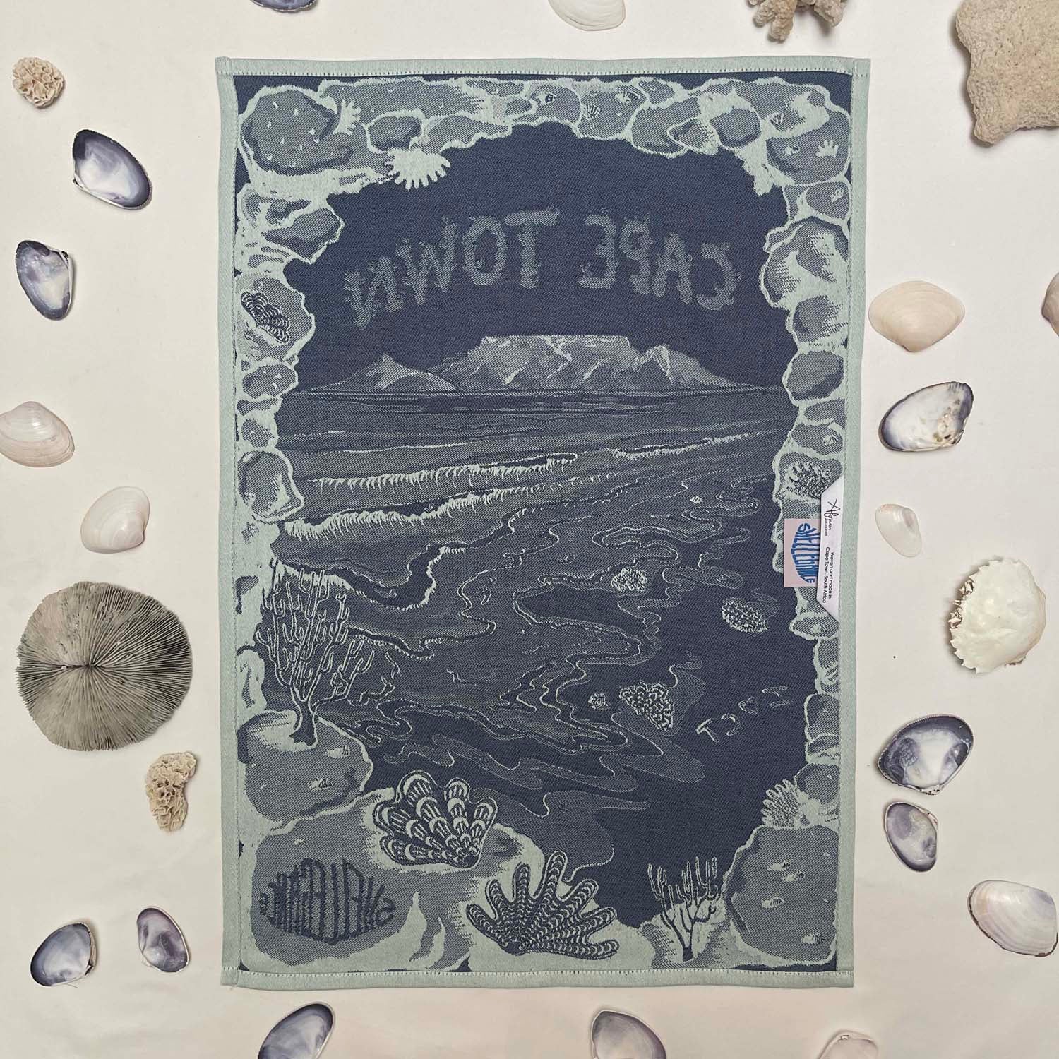 Cape Town Shell Beach Jacquard Tea Towel