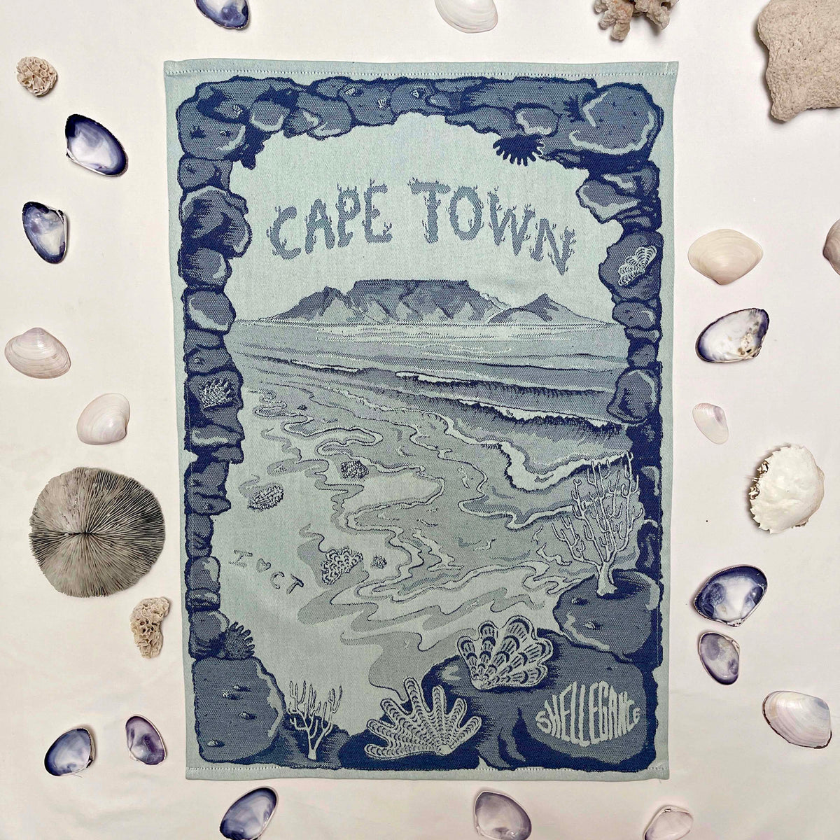 Cape Town Shell Beach Jacquard Tea Towel