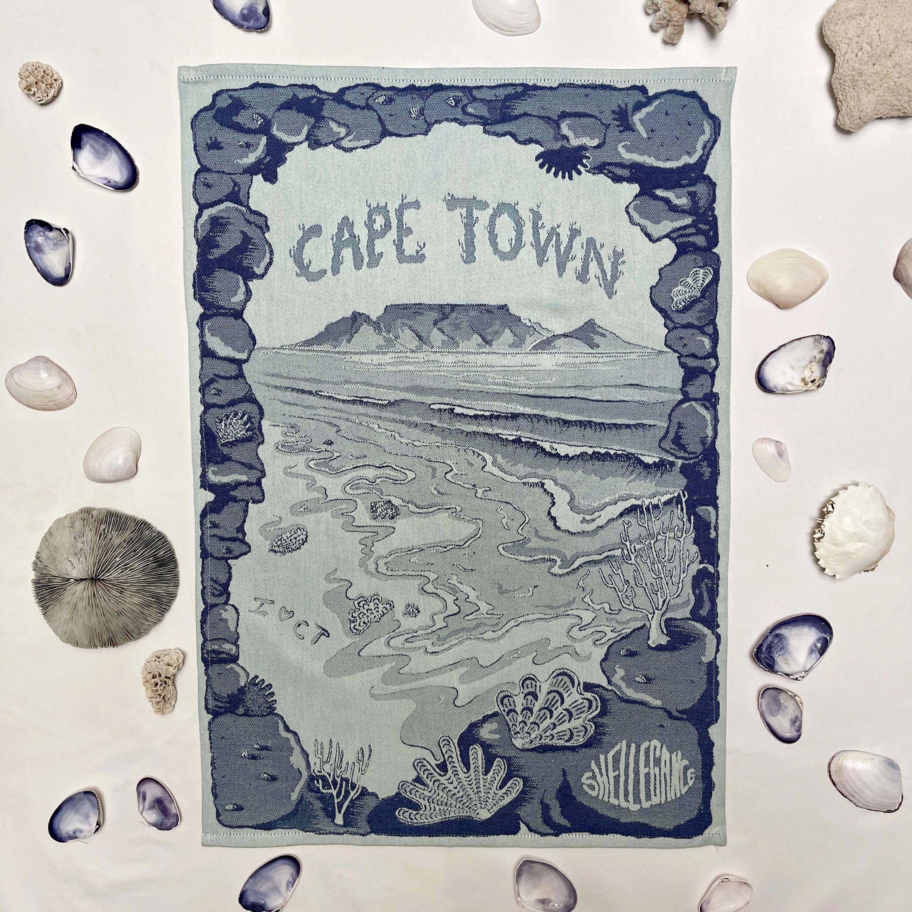 Cape Town Shell Beach Jacquard Tea Towel