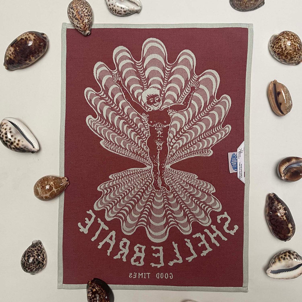 Burgundy (male) Venus Jacquard Tea Towel