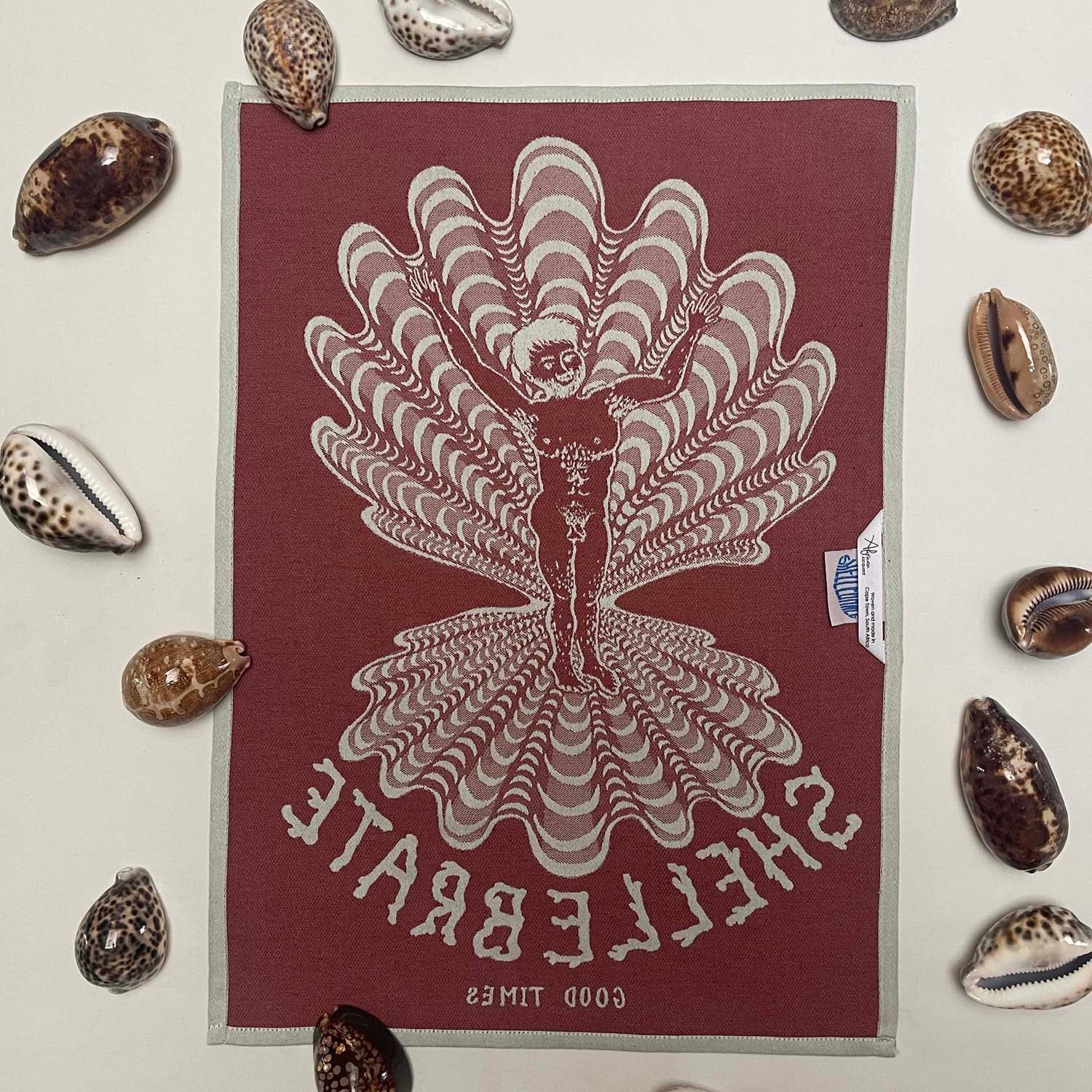Burgundy (male) Venus Jacquard Tea Towel