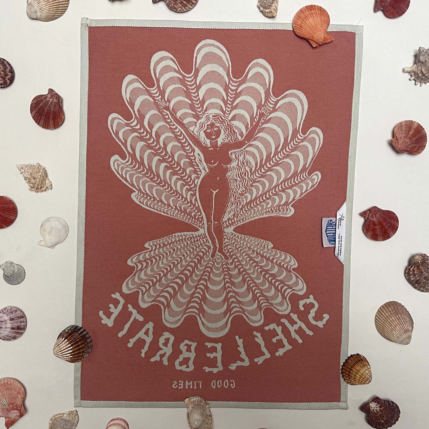 Light Coral Venus Jacquard Tea Towel